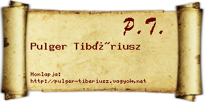 Pulger Tibériusz névjegykártya